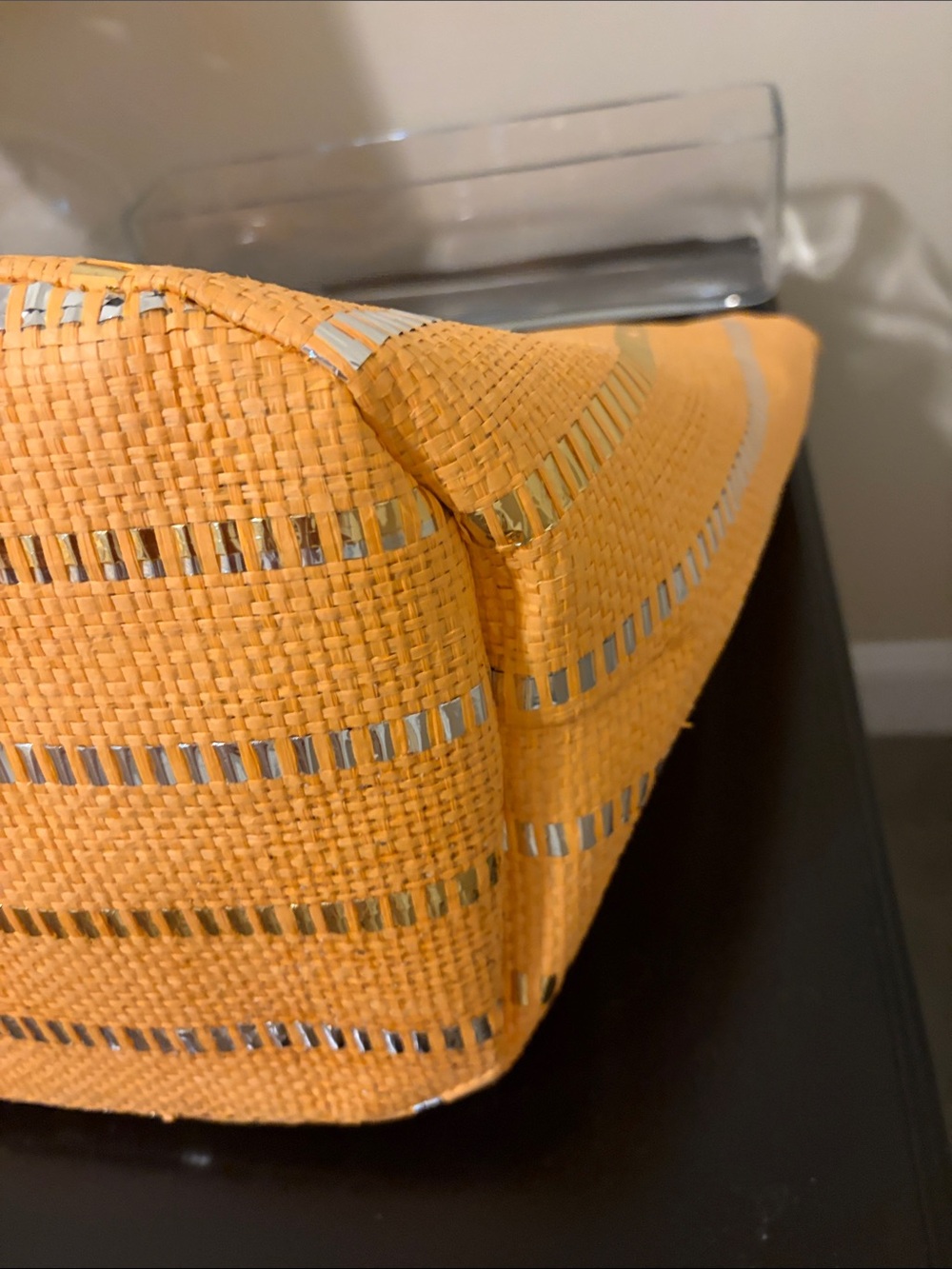 Shiraleah Orange Straw Tote with Silver Accents - Picture 6 of 8
